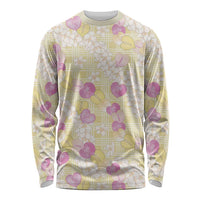 Anthurium Plumeria Lei Pastel Long Sleeve Shirt Yellow Hawaiian Splendid Palaka LT01 Unisex Yellow - Polynesian Pride