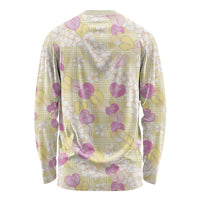 Anthurium Plumeria Lei Pastel Long Sleeve Shirt Yellow Hawaiian Splendid Palaka LT01 - Polynesian Pride