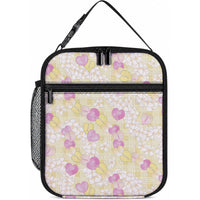 Anthurium Plumeria Lei Pastel Lunch Bag Yellow Hawaiian Splendid Palaka LT01 10.2 × 8.3 × 4.3 inch Yellow - Polynesian Pride
