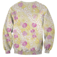 Anthurium Plumeria Lei Pastel Sweatshirt Yellow Hawaiian Splendid Palaka