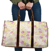 Anthurium Plumeria Lei Pastel Travel Bag Yellow Hawaiian Splendid Palaka LT01 Yellow - Polynesian Pride