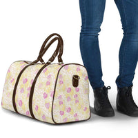 Anthurium Plumeria Lei Pastel Travel Bag Yellow Hawaiian Splendid Palaka LT01 - Polynesian Pride