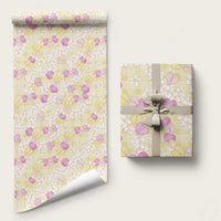 Anthurium Plumeria Lei Pastel Wrapping Paper Yellow Hawaiian Splendid Palaka