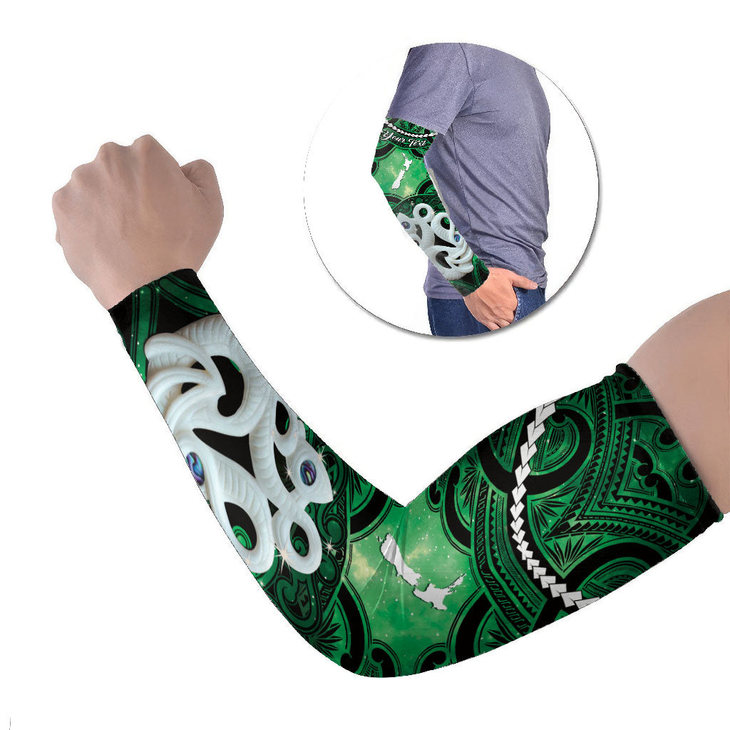 Personalised Maori Matariki Manaia Kakariki Arm Sleeves Maori Kowhaiwhai Pattern Galaxy