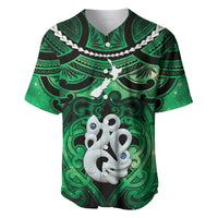 Personalised Maori Matariki Manaia Kakariki Baseball Jersey Maori Kowhaiwhai Pattern Galaxy