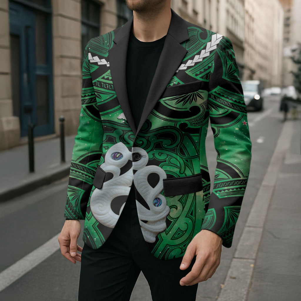 Personalised Maori Matariki Manaia Kakariki Blazer Maori Kowhaiwhai Pattern Galaxy