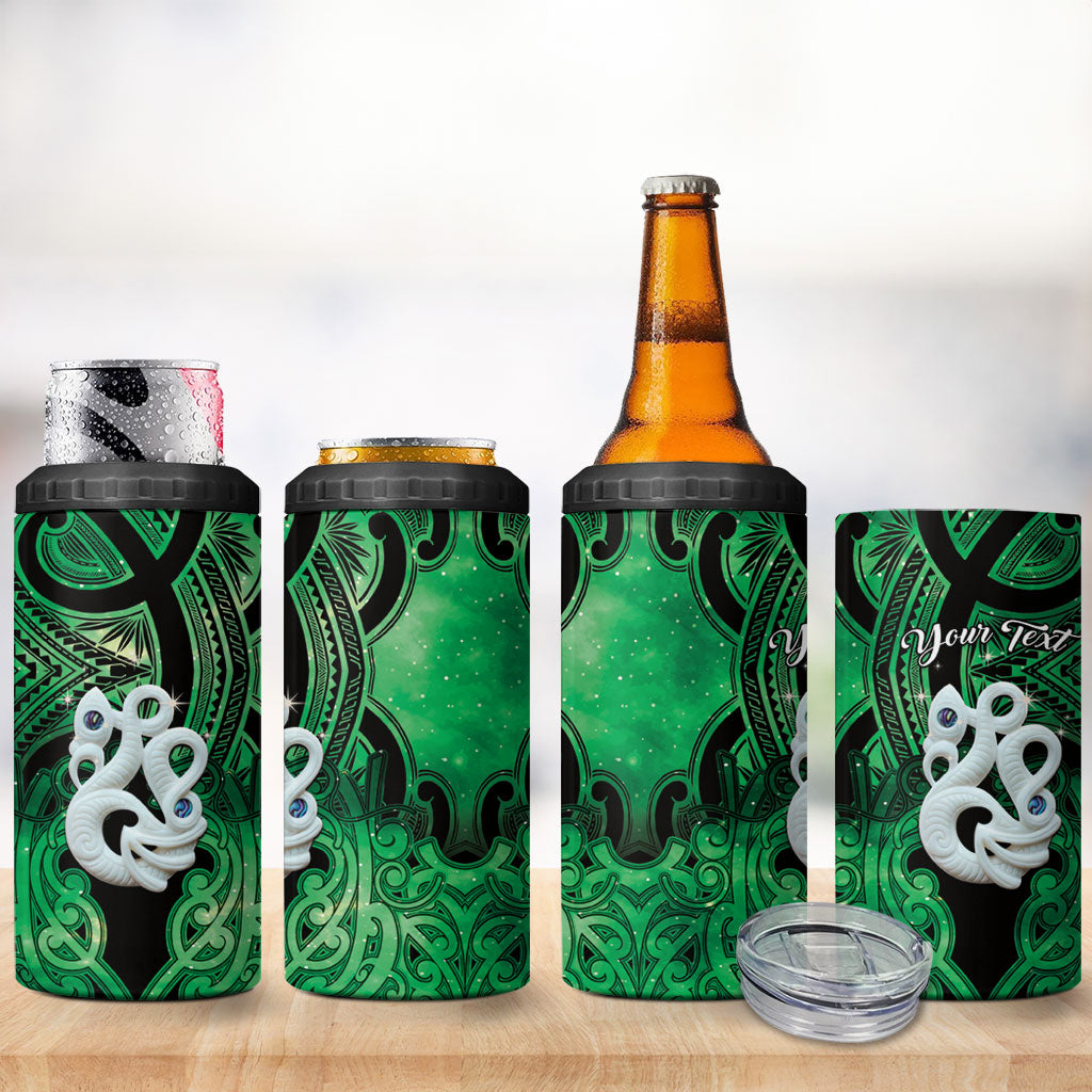 Personalised Maori Matariki Manaia Kakariki 4 in 1 Can Cooler Tumbler Maori Kowhaiwhai Pattern Galaxy LT01 - Polynesian Pride