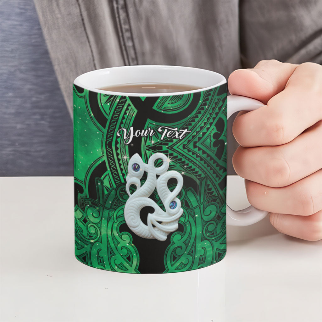 Personalised Maori Matariki Manaia Kakariki Ceramic Mug Maori Kowhaiwhai Pattern Galaxy