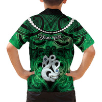 Personalised Maori Matariki Manaia Kakariki Family Matching Mermaid Dress and Hawaiian Shirt Maori Kowhaiwhai Pattern Galaxy LT01 - Polynesian Pride