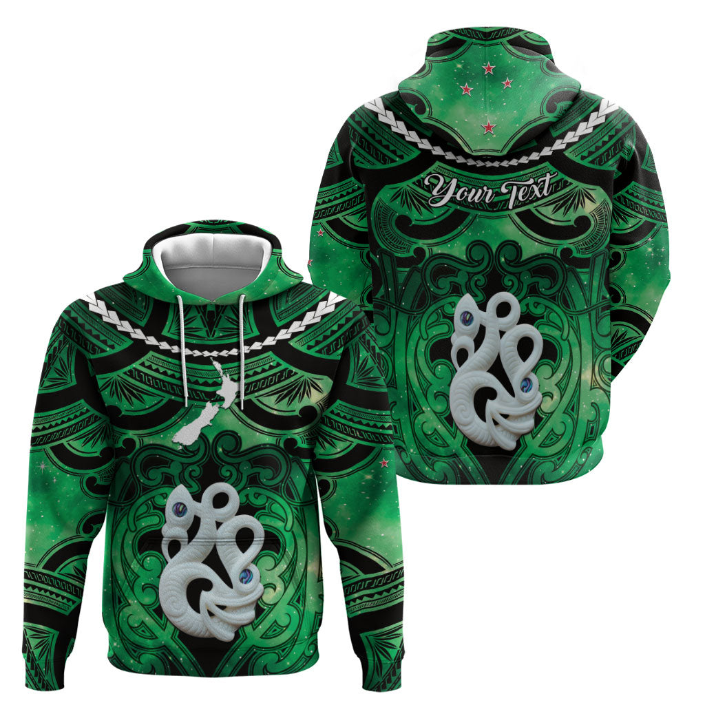 Personalised Maori Matariki Manaia Kakariki Hoodie Maori Kowhaiwhai Pattern Galaxy LT01 - Polynesian Pride
