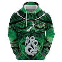 Personalised Maori Matariki Manaia Kakariki Hoodie Maori Kowhaiwhai Pattern Galaxy LT01 - Polynesian Pride