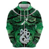 Personalised Maori Matariki Manaia Kakariki Hoodie Maori Kowhaiwhai Pattern Galaxy LT01 - Polynesian Pride