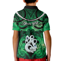 Personalised Maori Matariki Manaia Kakariki Kid Polo Shirt Maori Kowhaiwhai Pattern Galaxy