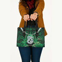 Maori Matariki Manaia Kakariki Leather Bag Maori Kowhaiwhai Pattern Galaxy