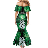 Personalised Maori Matariki Manaia Kakariki Mermaid Dress Maori Kowhaiwhai Pattern Galaxy