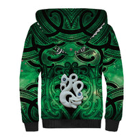 Personalised Maori Matariki Manaia Kakariki Sherpa Hoodie Maori Kowhaiwhai Pattern Galaxy