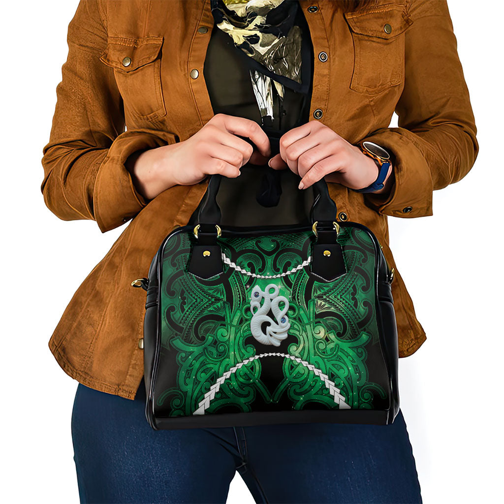 Maori Matariki Manaia Kakariki Shoulder Handbag Maori Kowhaiwhai Pattern Galaxy LT01 - Polynesian Pride