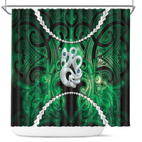 Maori Matariki Manaia Kakariki Shower Curtain Maori Kowhaiwhai Pattern Galaxy