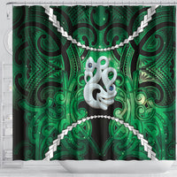 Maori Matariki Manaia Kakariki Shower Curtain Maori Kowhaiwhai Pattern Galaxy