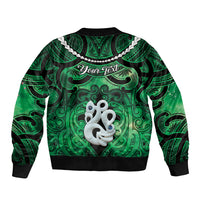 Personalised Maori Matariki Manaia Kakariki Sleeve Zip Bomber Jacket Maori Kowhaiwhai Pattern Galaxy LT01 - Polynesian Pride
