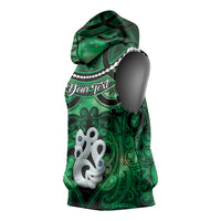 Personalised Maori Matariki Manaia Kakariki Sleeveless Hoodie Maori Kowhaiwhai Pattern Galaxy