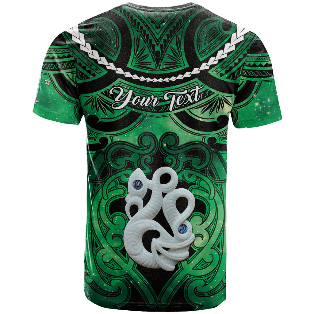 Personalised Maori Matariki Manaia Kakariki T Shirt Maori Kowhaiwhai Pattern Galaxy