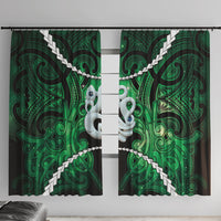 Maori Matariki Manaia Kakariki Window Curtain Maori Kowhaiwhai Pattern Galaxy