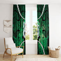 Maori Matariki Manaia Kakariki Window Curtain Maori Kowhaiwhai Pattern Galaxy