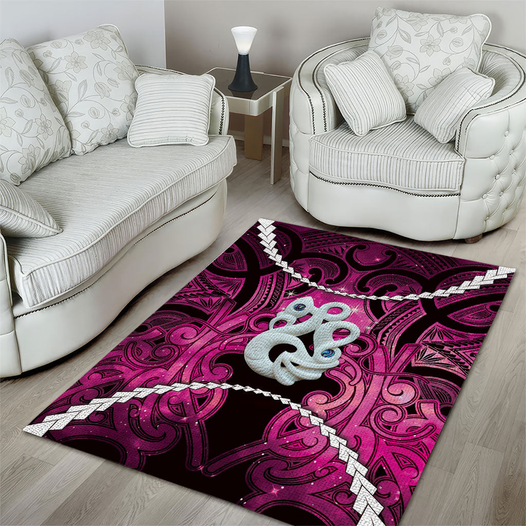 Maori Matariki Manaia Mawhero Area Rug Maori Kowhaiwhai Pattern Galaxy