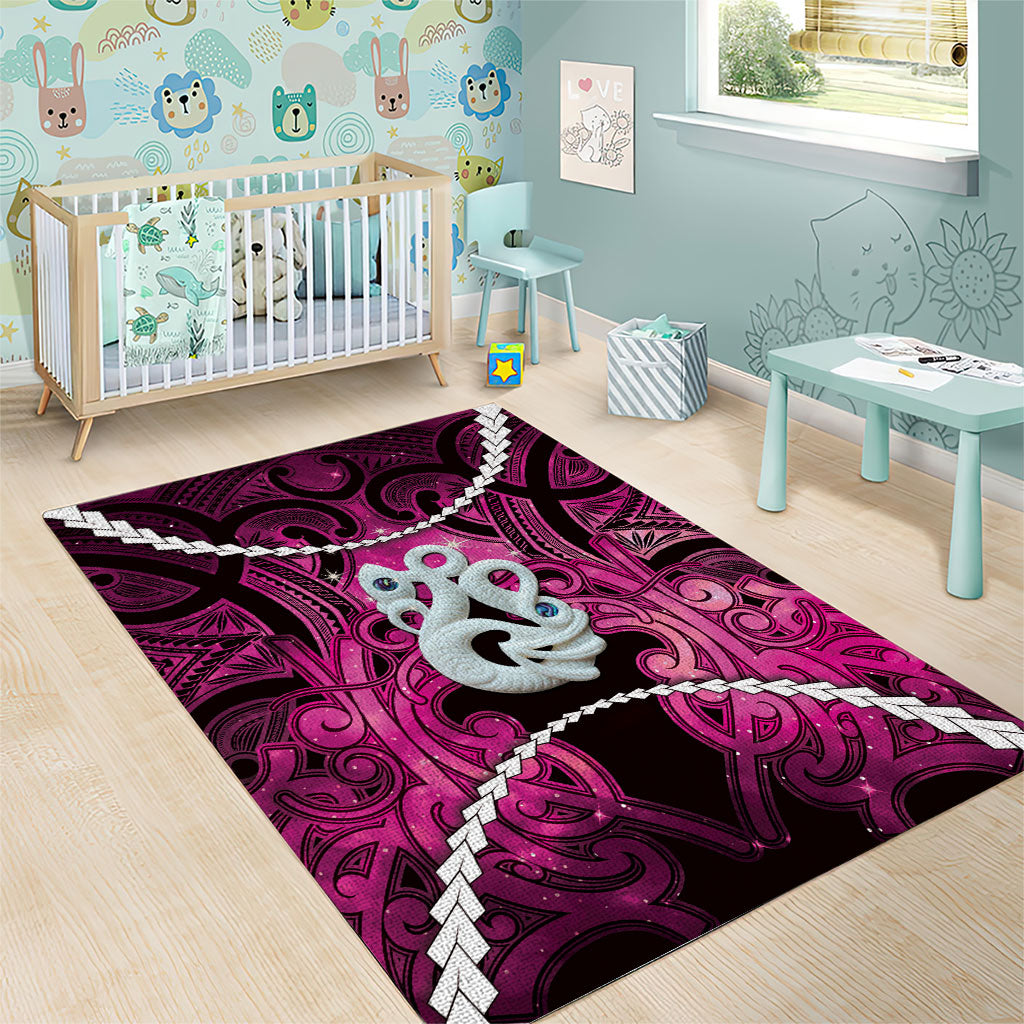 Maori Matariki Manaia Mawhero Area Rug Maori Kowhaiwhai Pattern Galaxy
