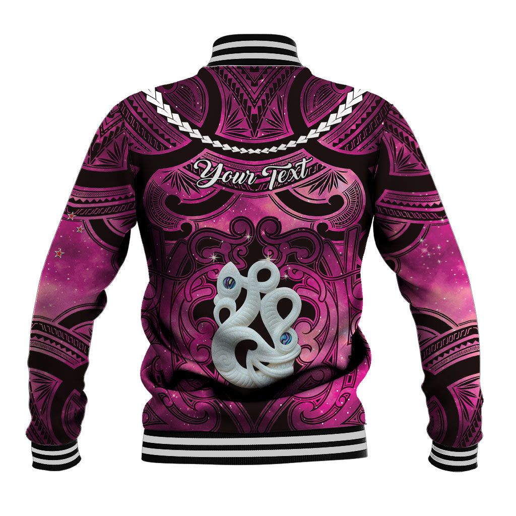Personalised Maori Matariki Manaia Mawhero Baseball Jacket Maori Kowhaiwhai Pattern Galaxy