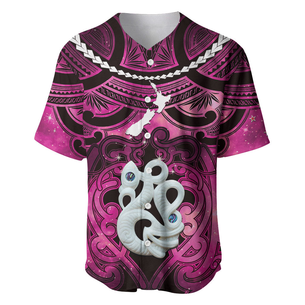 Personalised Maori Matariki Manaia Mawhero Baseball Jersey Maori Kowhaiwhai Pattern Galaxy