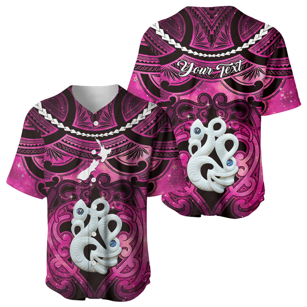 Personalised Maori Matariki Manaia Mawhero Baseball Jersey Maori Kowhaiwhai Pattern Galaxy