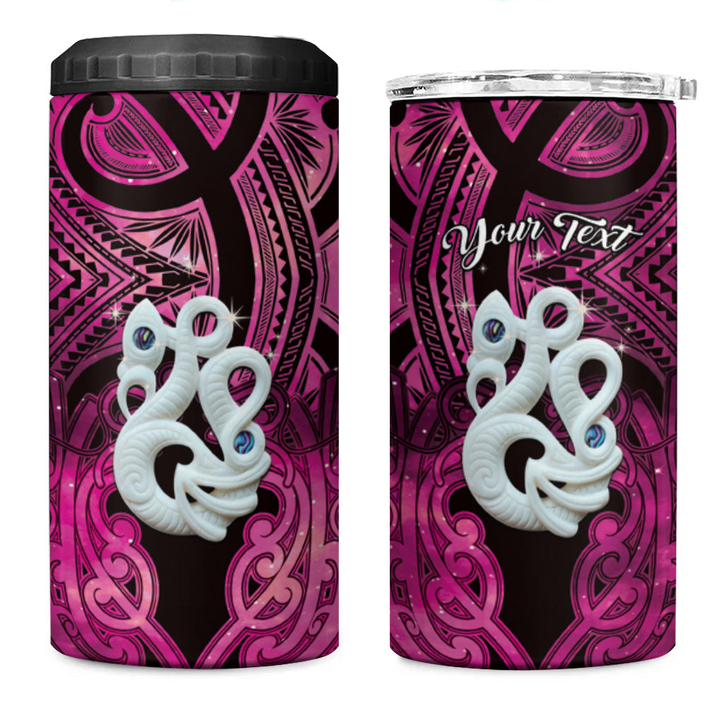 Personalised Maori Matariki Manaia Mawhero 4 in 1 Can Cooler Tumbler Maori Kowhaiwhai Pattern Galaxy LT01 One Size: 16 oz Pink - Polynesian Pride