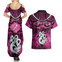 Personalised Maori Matariki Manaia Mawhero Couples Matching Summer Maxi Dress and Hawaiian Shirt Maori Kowhaiwhai Pattern Galaxy LT01 - Polynesian Pride