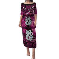 Personalised Maori Matariki Manaia Mawhero Family Matching Puletasi and Hawaiian Shirt Maori Kowhaiwhai Pattern Galaxy