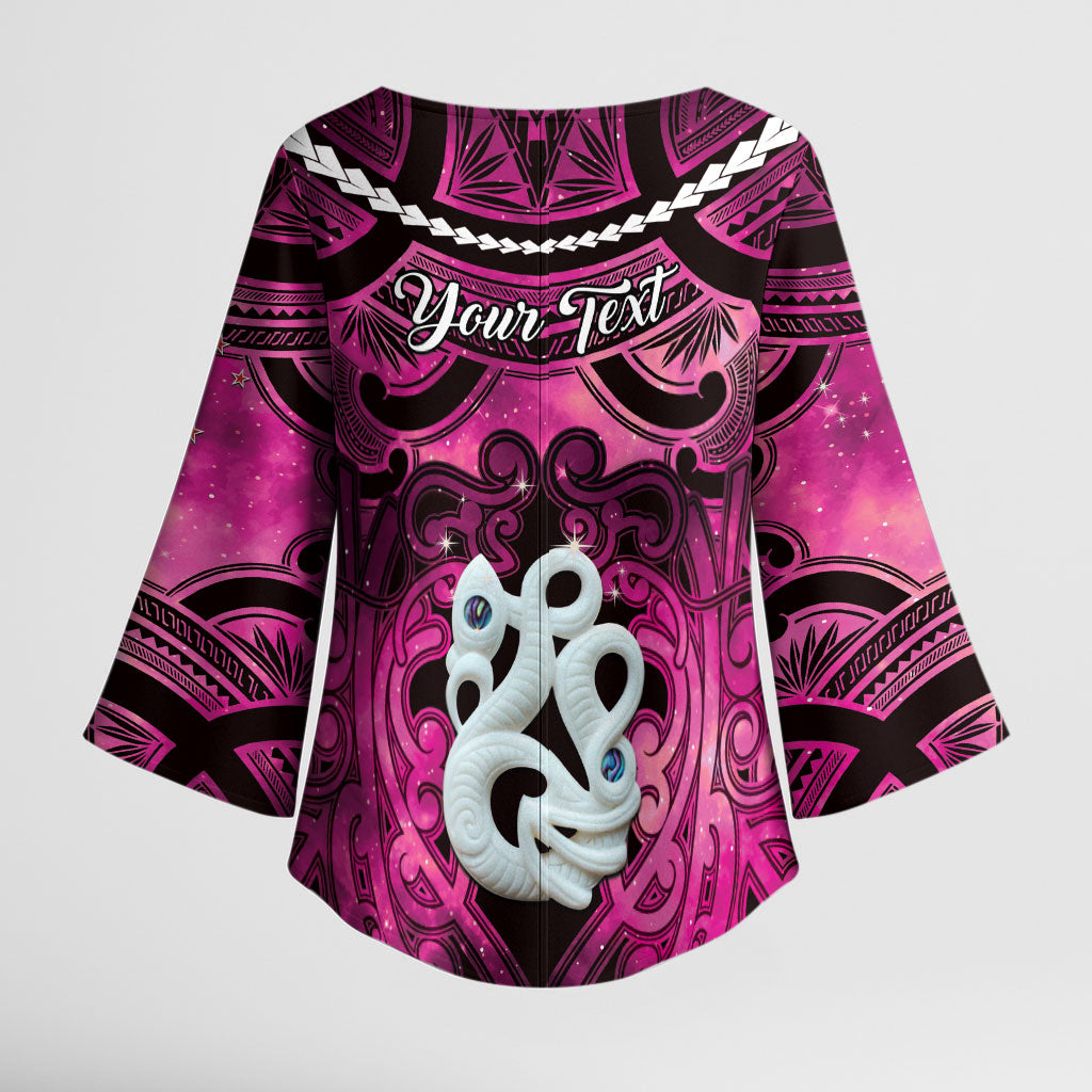 Personalised Maori Matariki Manaia Mawhero Kimono Sleeve Blouse Maori Kowhaiwhai Pattern Galaxy LT01 - Polynesian Pride