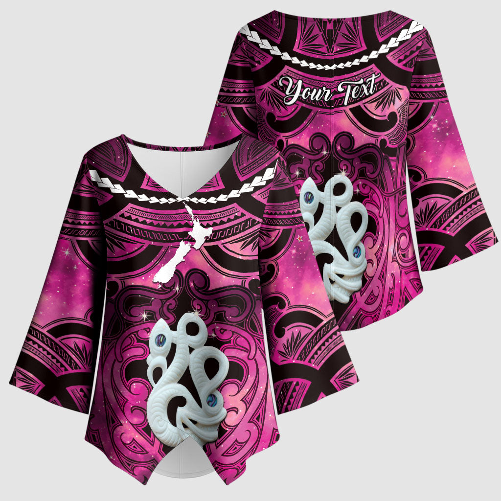 Personalised Maori Matariki Manaia Mawhero Kimono Sleeve Blouse Maori Kowhaiwhai Pattern Galaxy LT01 - Polynesian Pride