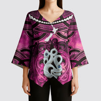 Personalised Maori Matariki Manaia Mawhero Kimono Sleeve Blouse Maori Kowhaiwhai Pattern Galaxy LT01 - Polynesian Pride