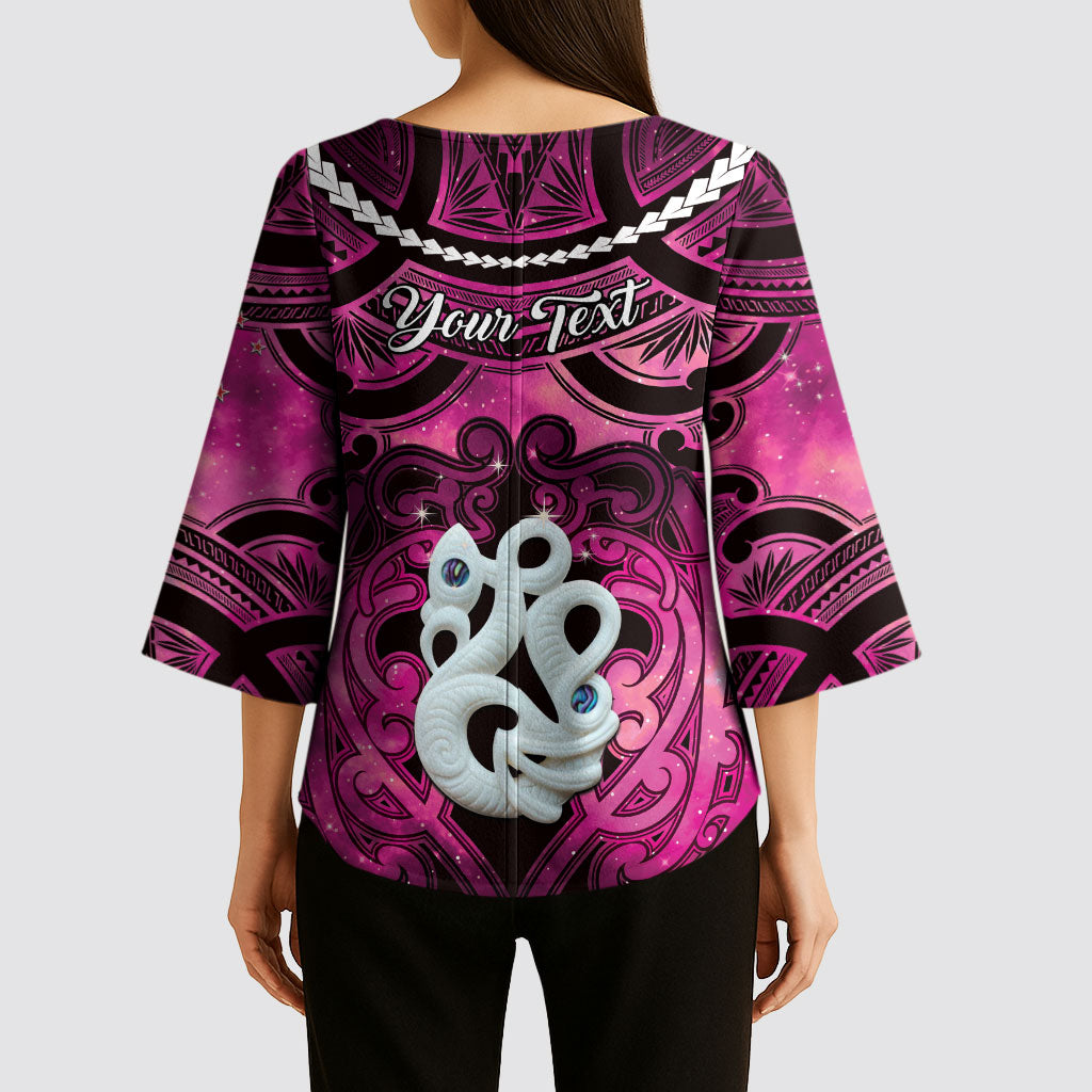 Personalised Maori Matariki Manaia Mawhero Kimono Sleeve Blouse Maori Kowhaiwhai Pattern Galaxy LT01 - Polynesian Pride