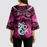 Personalised Maori Matariki Manaia Mawhero Kimono Sleeve Blouse Maori Kowhaiwhai Pattern Galaxy LT01 - Polynesian Pride
