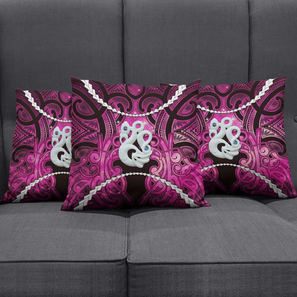 Maori Matariki Manaia Mawhero Pillow Cover Maori Kowhaiwhai Pattern Galaxy