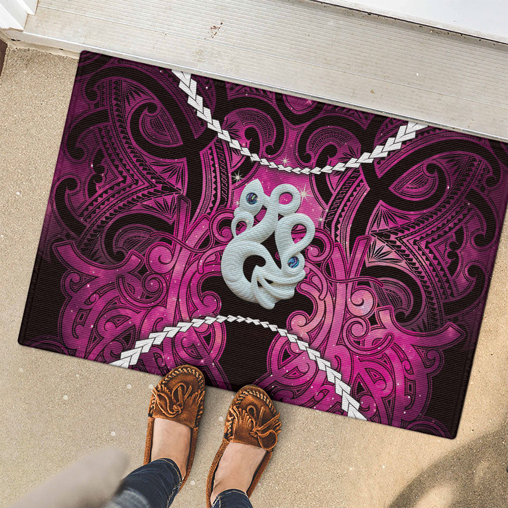 Maori Matariki Manaia Mawhero Rubber Doormat Maori Kowhaiwhai Pattern Galaxy