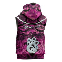Personalised Maori Matariki Manaia Mawhero Sleeveless Zip Hoodie Maori Kowhaiwhai Pattern Galaxy