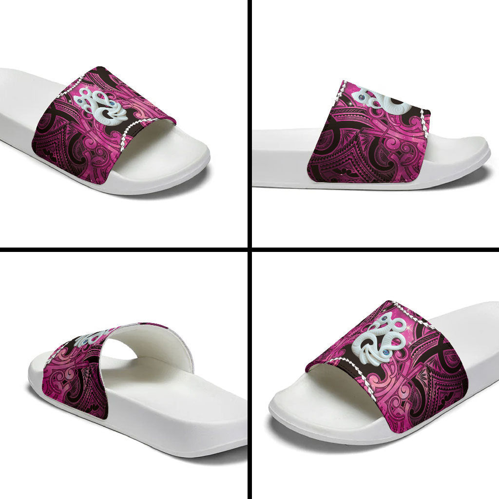 Maori Matariki Manaia Mawhero Slide Sandals Maori Kowhaiwhai Pattern Galaxy