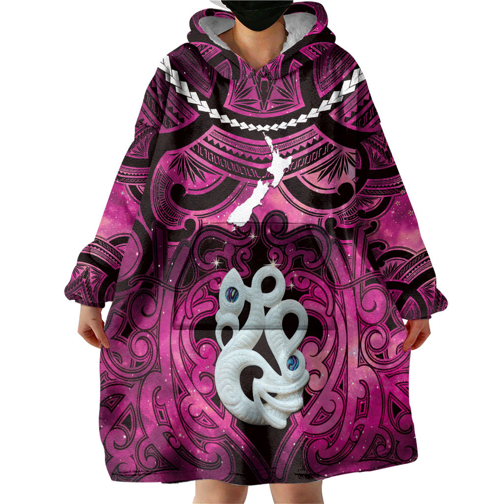 Personalised Maori Matariki Manaia Mawhero Wearable Blanket Hoodie Maori Kowhaiwhai Pattern Galaxy LT01 - Polynesian Pride