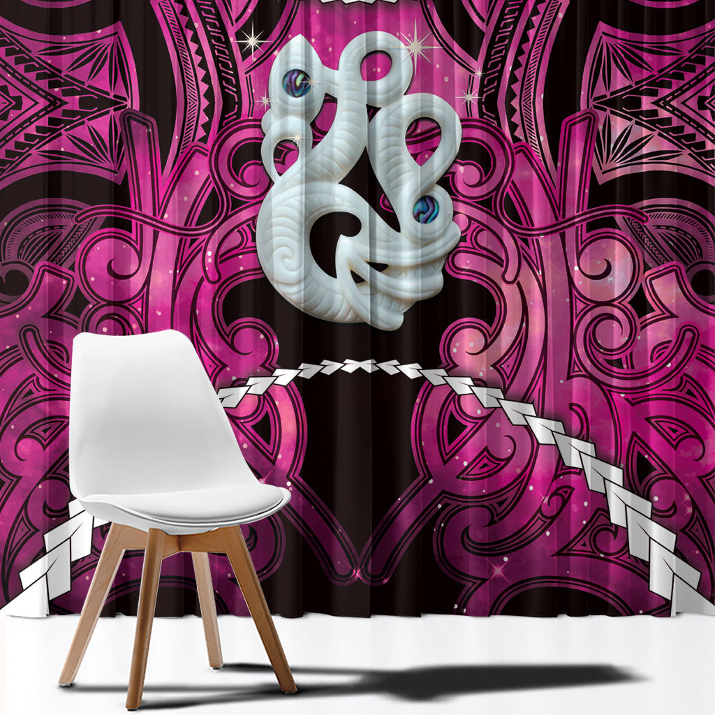 Maori Matariki Manaia Mawhero Window Curtain Maori Kowhaiwhai Pattern Galaxy LT01 - Polynesian Pride