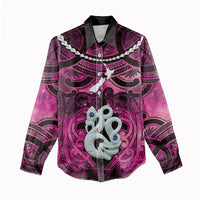 Personalised Maori Matariki Manaia Mawhero Women Casual Shirt Maori Kowhaiwhai Pattern Galaxy LT01 - Polynesian Pride