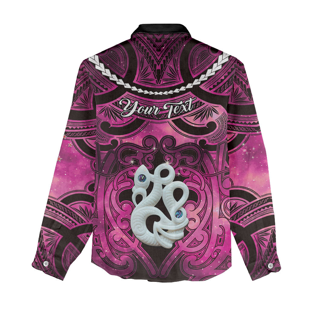 Personalised Maori Matariki Manaia Mawhero Women Casual Shirt Maori Kowhaiwhai Pattern Galaxy LT01 - Polynesian Pride
