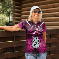 Personalised Maori Matariki Manaia Mawhero Women Polo Shirt Maori Kowhaiwhai Pattern Galaxy LT01 - Polynesian Pride